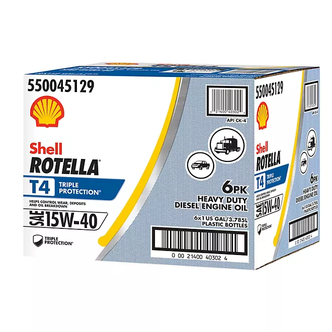 Shell Rotella T4 Triple Protection 15W-40 Diesel Engine Oil6-pack/1 gallon bottles